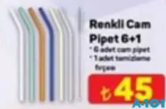 RENKLİ CAM PİPET 6+1